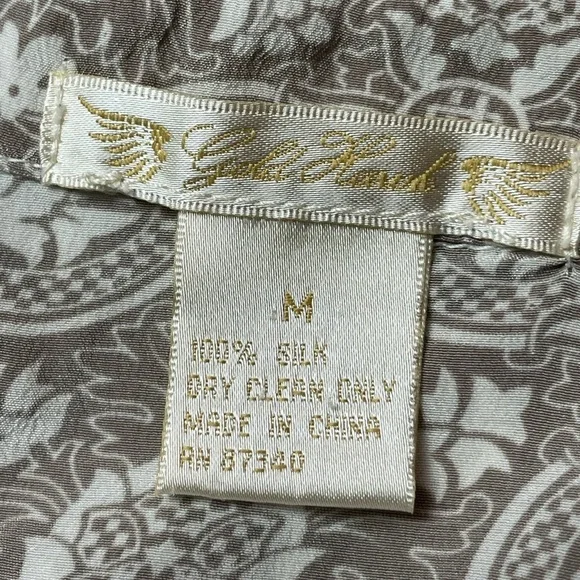 Gold Hawk 100% Silk Tunic Dress Gold Snap Buttos  With Belt Women Size M - Picture 2 of 8